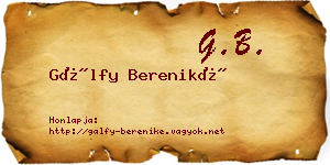 Gálfy Bereniké névjegykártya